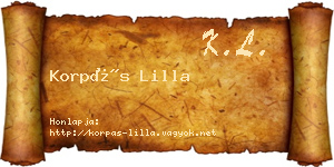 Korpás Lilla névjegykártya